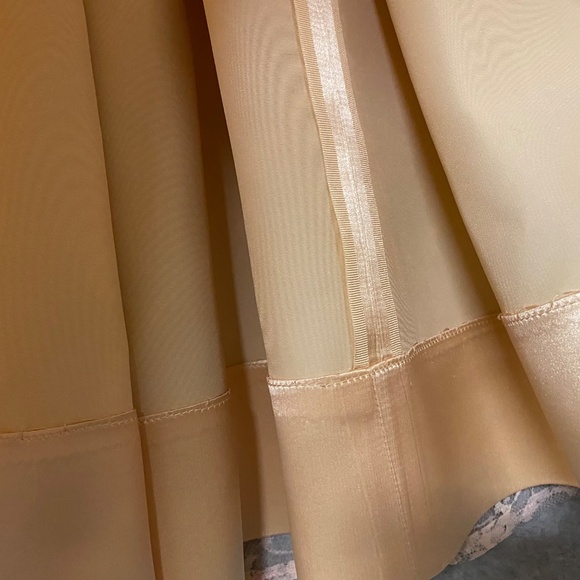 Vintage 30" Bust Peach & Pink Satin Lace Overlay Dress Fit & Flare • Handmade - Picture 15 of 16